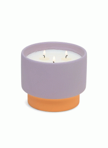 CB1602EU Colour Block Ceramic Candle 453g - Purple - Violet and Vanilla